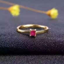 天然缅甸无烧红宝石戒指指环女款925银简单精致小方可爱款活口圈2款，看好的画圈选